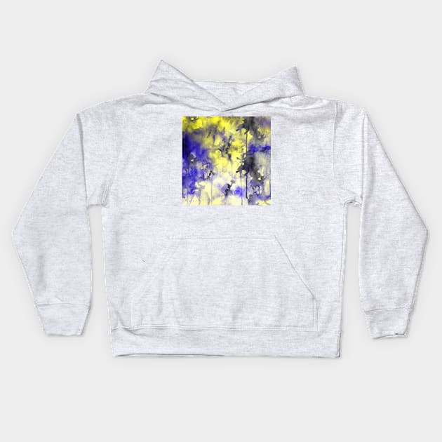 Yellow abstract Kids Hoodie by jen28